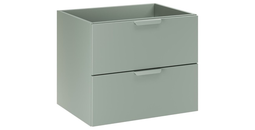 Meuble sous vasque OSTER 60 cm vert sauge suspendu avec 2 tiroirs