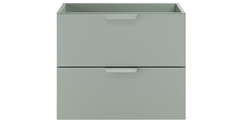 Meuble sous vasque OSTER 60 cm vert sauge suspendu avec 2 tiroirs