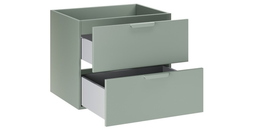 Meuble sous vasque OSTER 60 cm vert sauge suspendu avec 2 tiroirs