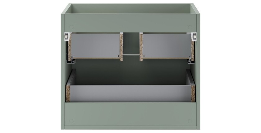 Meuble sous vasque OSTER 60 cm vert sauge suspendu avec 2 tiroirs