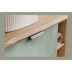 Meuble sous vasque OSTER 60 cm vert sauge suspendu avec 2 tiroirs