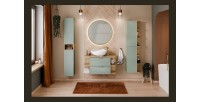 Demi colonne salle de bain OSTER 80 cm vert sauge 1 porte suspendue