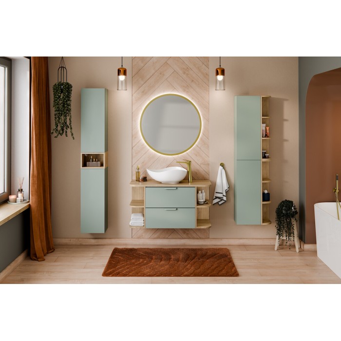 Demi kolom badkamer OSTER 80 cm saliegroen 1 hangende deur