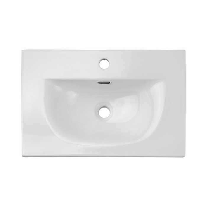 Badezimmer-Set VANO 60cm: Unterschrank mit vertikal gerillten Schranktüren + eingelassenes weißes Waschbecken