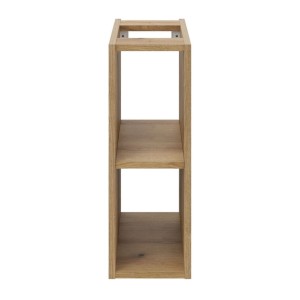 Ensemble VANO 80cm : meubles sous vasque avec niches visibles à tiroirs + plan pour vasque aspect chêne clair