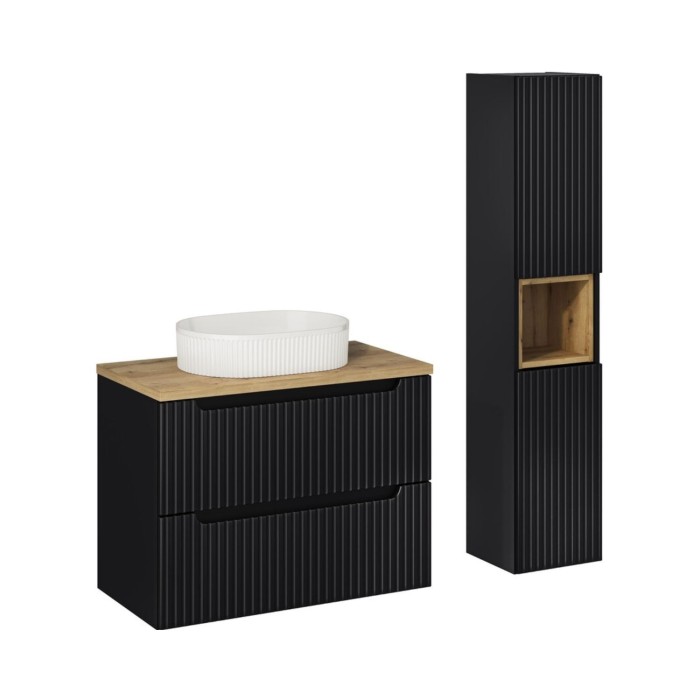Ensemble VANO 110cm : meuble sous vasque, vasque à poser et colonne