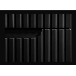 Ensemble de salle de bain suspendu VANO 80cm : meuble sous vasque à tiroirs rainuré noir mat + plan pour vasque noir mat