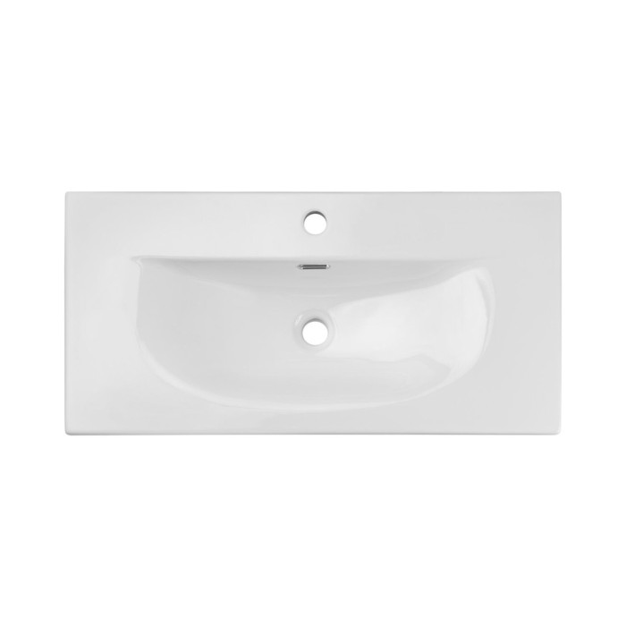 Badezimmer-Set VANO 80cm: Unterschrank mit vertikal gerillten Schranktüren + eingelassenes weißes Waschbecken
