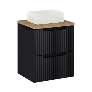 Ensemble VANO 50cm : meuble sous vasque à tiroirs, plan pour vasque, vasque à poser