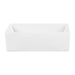 Vasque à poser rectangulaire blanche vue de face