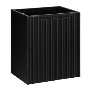 Meuble sous vasque à placards rainuré noir mat VANO 50cm