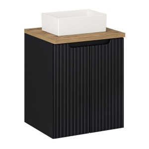 Ensemble VANO 50cm : meuble sous vasque 2 portes, plan pour vasque et vasque à poser