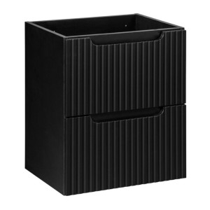 Meuble sous vasque à tiroirs rainuré noir mat VANO 50cm