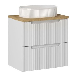 Ensemble VANO 60cm : meuble sous vasque à tiroirs, plan pour vasque et vasque à poser