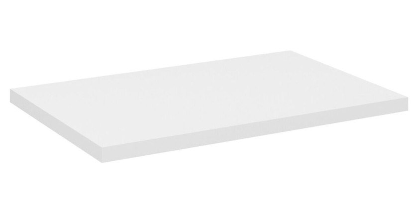 VANO set wit 60cm: onderkast met laden + blanke wastafelblad + geribbelde opbouwwastafel wit