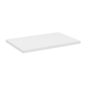 VANO set wit 60cm: onderkast met laden + blanke wastafelblad + geribbelde opbouwwastafel wit