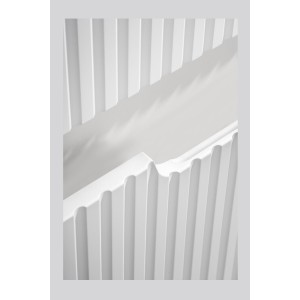 VANO set wit 60cm: onderkast met laden + blanke wastafelblad + geribbelde opbouwwastafel wit