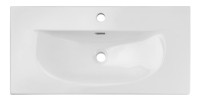 Ensemble de salle de bain suspendu VANO blanc 80cm : meuble sous vasque à tiroirs rainuré + vasque encastrée blanche
