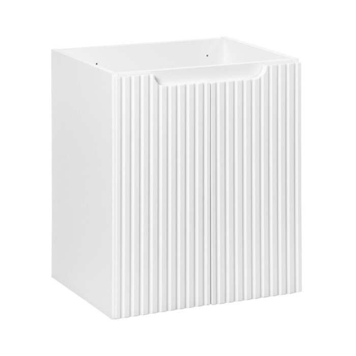 Badezimmer-Set VANO weiß 50cm: Unterschrank mit Schränken + Platte für Waschbecken + rechteckiges Aufsatzwaschbecken