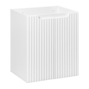 Meuble sous vasque à placards rainuré blanc alpin VANO 50cm