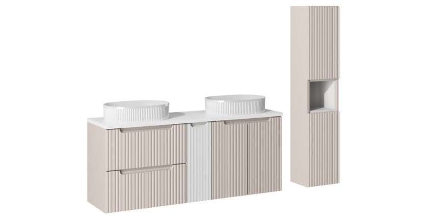 ensemble meuble vasque, meuble double vasque, ensemble salle de bain 120 cm, meuble salle de bain suspendu, meuble salle de bain