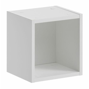 Cube blanc intégré à la colonne de rangement coloris cachemire VANO