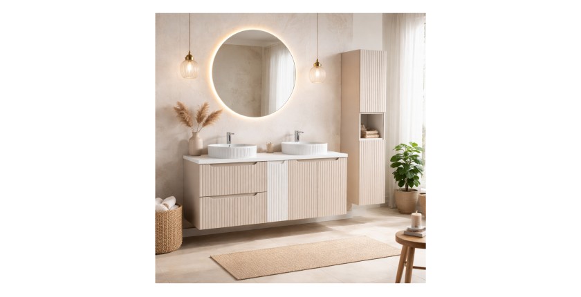 ensemble meuble vasque, meuble double vasque, ensemble salle de bain 120 cm, meuble salle de bain suspendu, meuble salle de bain