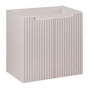 Ensemble VANO cachemire et blanc 150cm : meubles sous vasque à tiroirs et placards + vasques à poser marron cappuccino + colonne