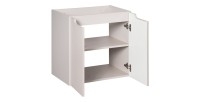 Meuble sous vasque à placards rainuré coloris cachemire VANO 60cm ouvert