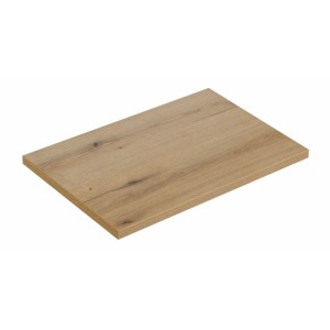 Badkamermeubelset VANO cashmere en eiken 80cm: onderkast met verticaal gegroefde deurtjes + blad voor wastafel