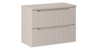 Ensemble VANO cachemire 80cm : meuble sous vasque à tiroirs et plan pour vasque