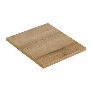 Ensemble VANO cachemire et chêne 50cm : meuble sous vasque à tiroirs + plan pour vasque + vasque à poser rectangulaire