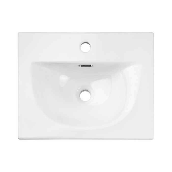 Insieme VANO cachemire e bianco 50cm: mobile sottolavabo con ante a scanalature verticali + lavabo incassato bianco