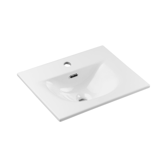 Insieme VANO cachemire e bianco 50cm: mobile sottolavabo con ante a scanalature verticali + lavabo incassato bianco