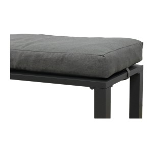 Salon de jardin d’angle FERONA 7 places avec table relevable et pouf – aluminium gris