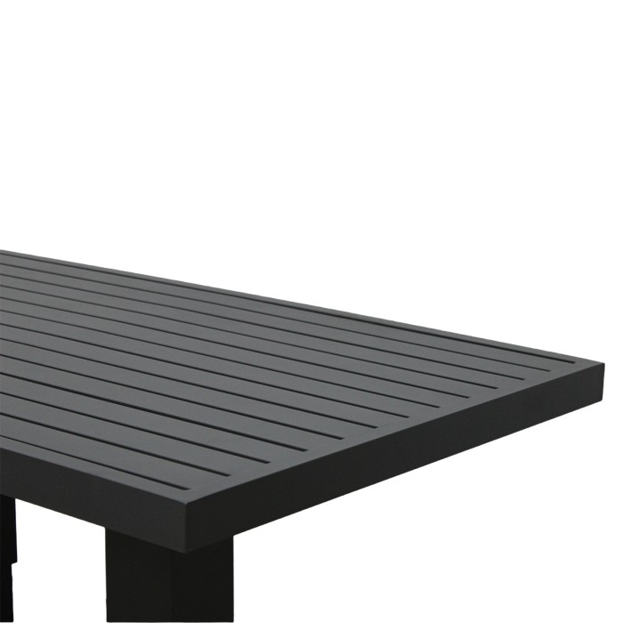 Gartenset Ecksofa 7-Sitzer aus Aluminium in Grau mit höhenverstellbarem Tisch und Hocker – FERONA