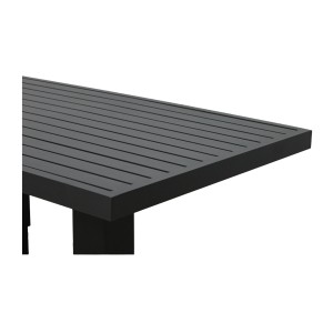Salon de jardin d’angle FERONA 7 places avec table relevable et pouf – aluminium gris