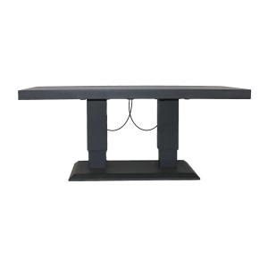 Salon de jardin d’angle 7 places aluminium gris table relevable et pouf – FERONA