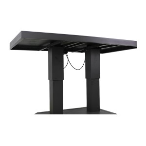 Salon de jardin d’angle 7 places aluminium gris table relevable et pouf – FERONA