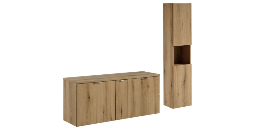 Ensemble VANO 170cm : meubles sous vasque, plan pour vasque et colonne