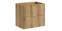 Meuble sous vasque à tiroirs aspect chêne foncé VANO 60cm