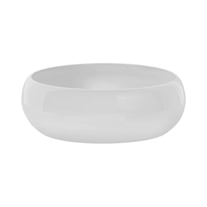 Vasque à poser ronde en céramique blanche vue de face