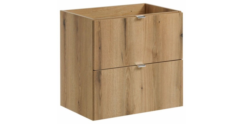 Meuble sous vasque à tiroirs aspect chêne foncé VANO 60cm