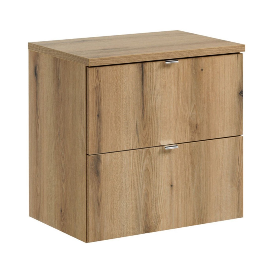 ensemble VANO chêne 60cm : meuble sous vasque à tiroirs et plan pour vasque