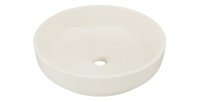 Vasque à poser ronde 40 cm en céramique ivoire mate