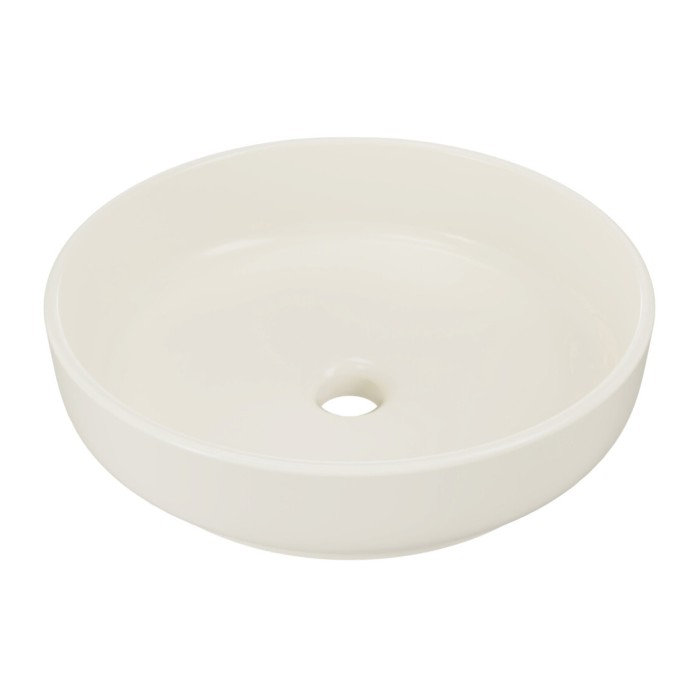 Vasque à poser ronde 40 cm en céramique ivoire mate