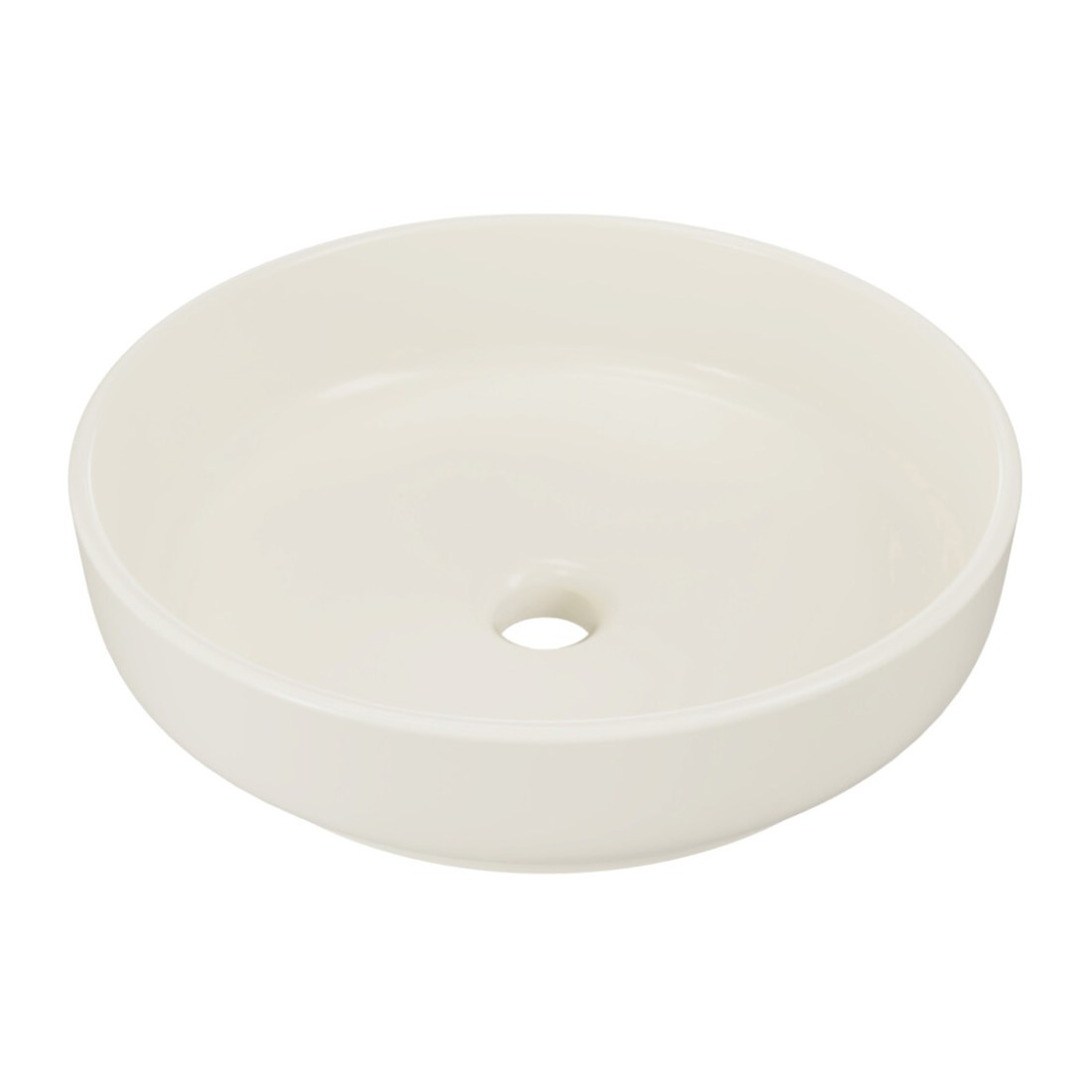 Vasque à poser ronde 40 cm en céramique ivoire mate