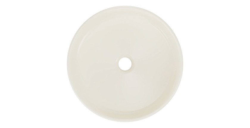 Vasque à poser ronde 40 cm en céramique ivoire mate