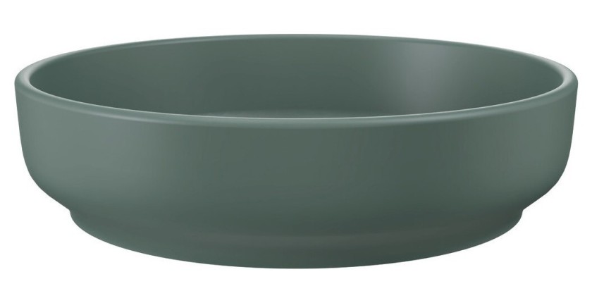 Vasque à poser ronde 40 cm en céramique vert forêt mate