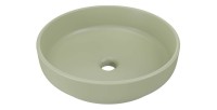 Vasque à poser ronde 40 cm en céramique vert olive mate